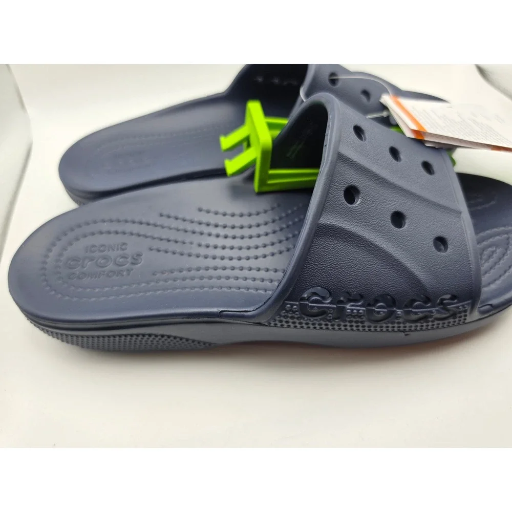 Crocs Baya II Slide Navy Blue Sandals 208215-410 Mens 7 Womens 9 NEW